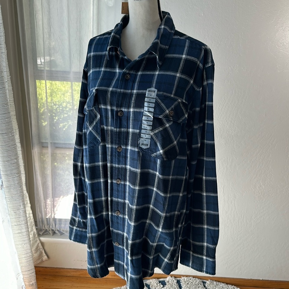 Duluth Trading Company Men’s Burlyweight trim fit button down Flannel NWT